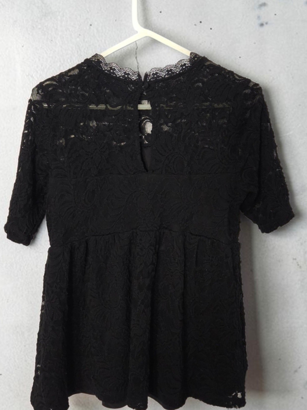 torrid Black Lace Long-Sleeve Peplum Blouse